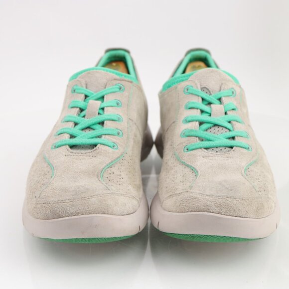 Dansko Womens Elise Sneaker Size 40 9 Gray Suede Green Comfy Walking Shoe LaceUp - Picture 2 of 12